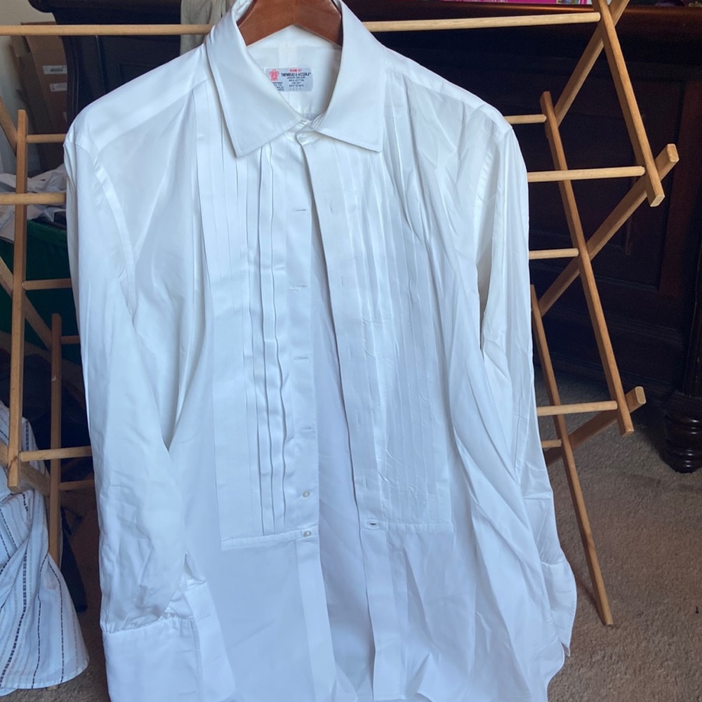 Trumbull & Asser Pleated Tuxedo Shirt French Cuffs